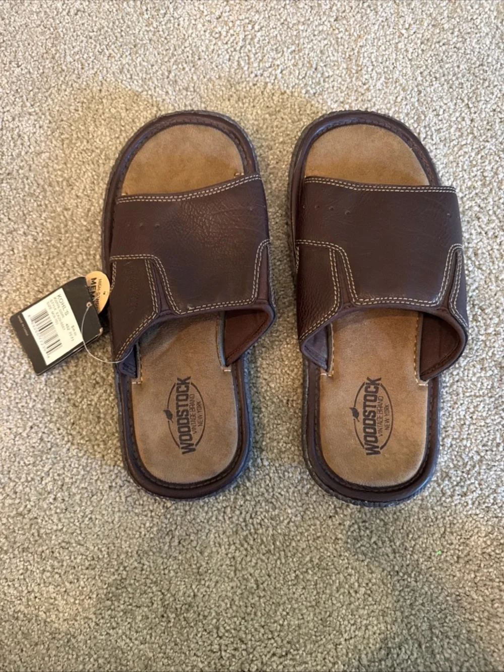 New Vtg Woodstock Suede Leather sandals slides Mens Size 9/10 Medium